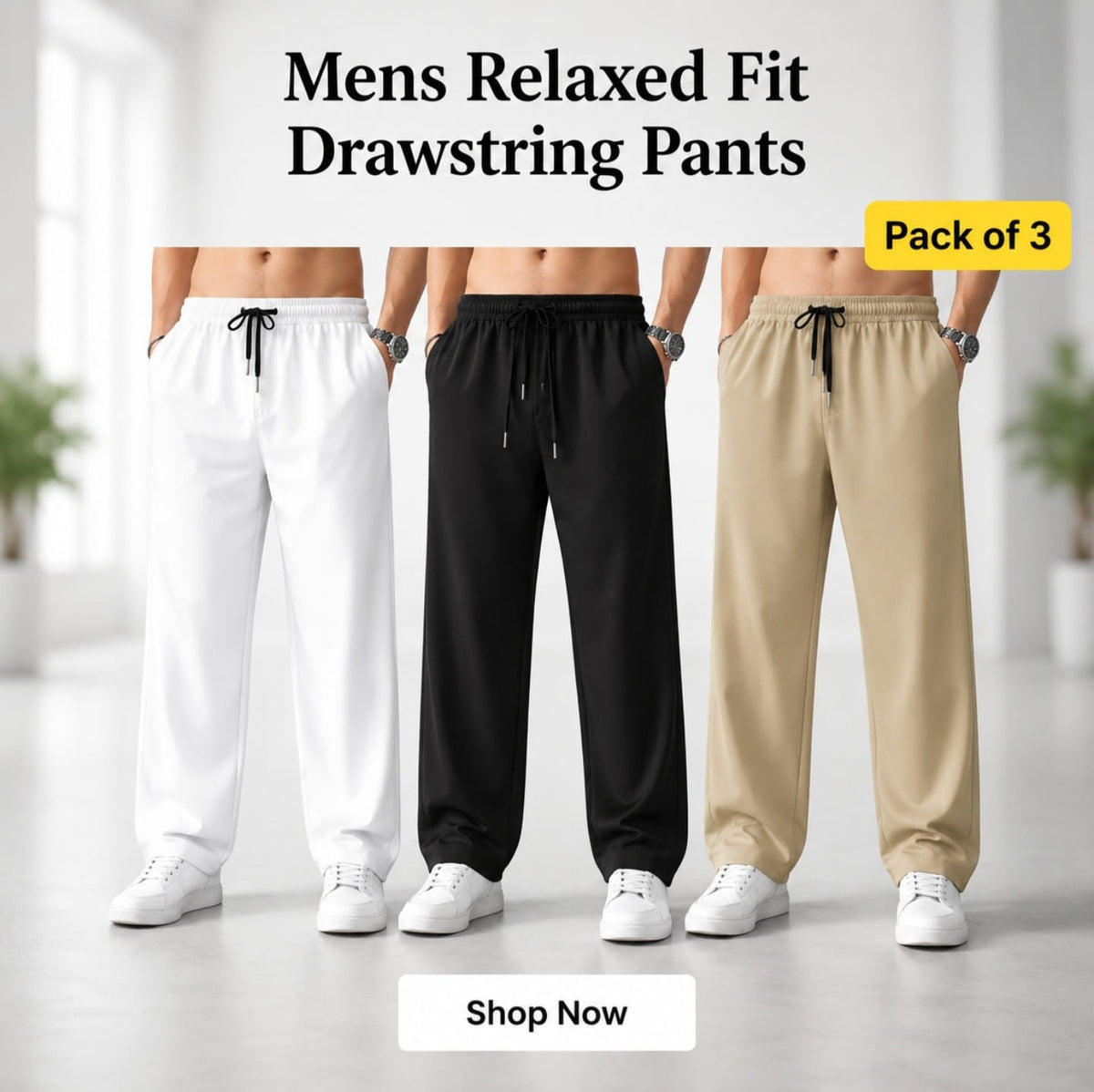 👖 Men’s Premium Trouser – Pack of 3 | Soft & Comfortable Fabric ✨