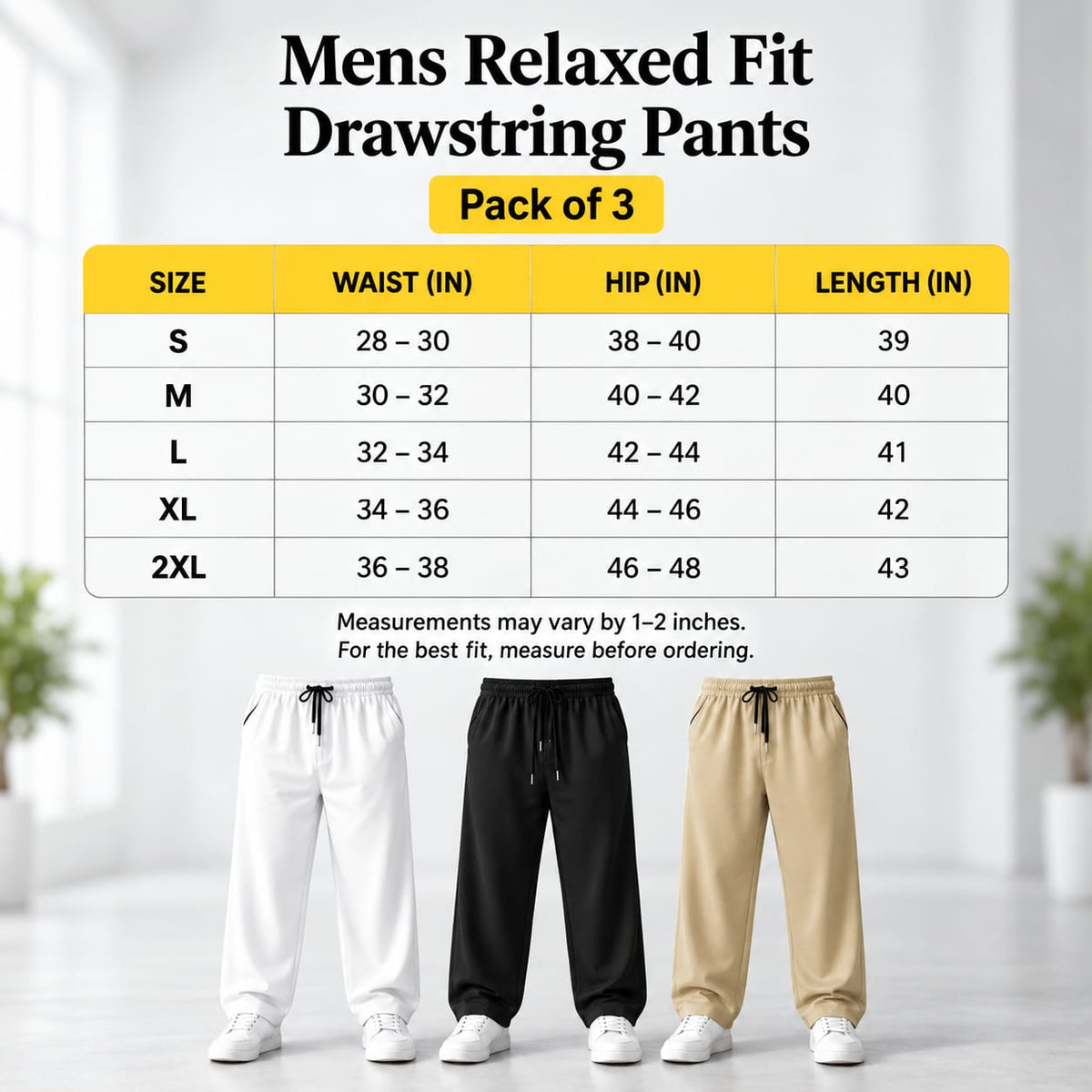 👖 Men’s Premium Trouser – Pack of 3 | Soft & Comfortable Fabric ✨